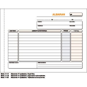 MO-034407 - TALONARIO LOAN T121 ALBARANES CUARTO NATURAL TRIPLICADO AUTOCOPIATIVO