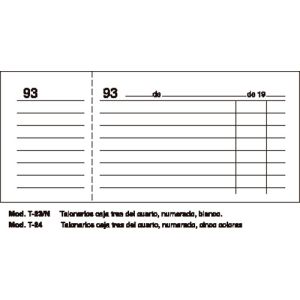 MO-037107 - TALONARIO LOAN T25 CAJA PEQUEÑO 14,5X3 CM BLANCO